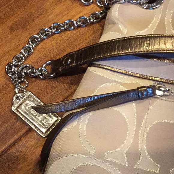 Vintage Coach signature poppy purse bag chain convertible strap Christmas - Picture 7 of 12